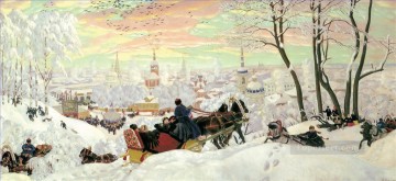 イエス Painting - 節節のために到着 1916年 ボリス・ミハイロヴィチ・クストーディエフ
